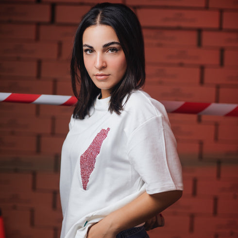 Oversize T-Shirt - Palästinakarte Labyrinth