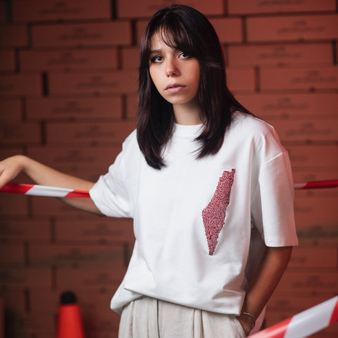 Oversize T-Shirt - Palästinakarte Labyrinth