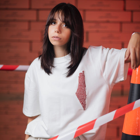 Oversize T-Shirt - Palästinakarte Labyrinth