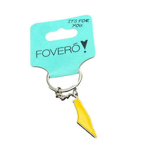 Keychain - Map of Palestine Yellow